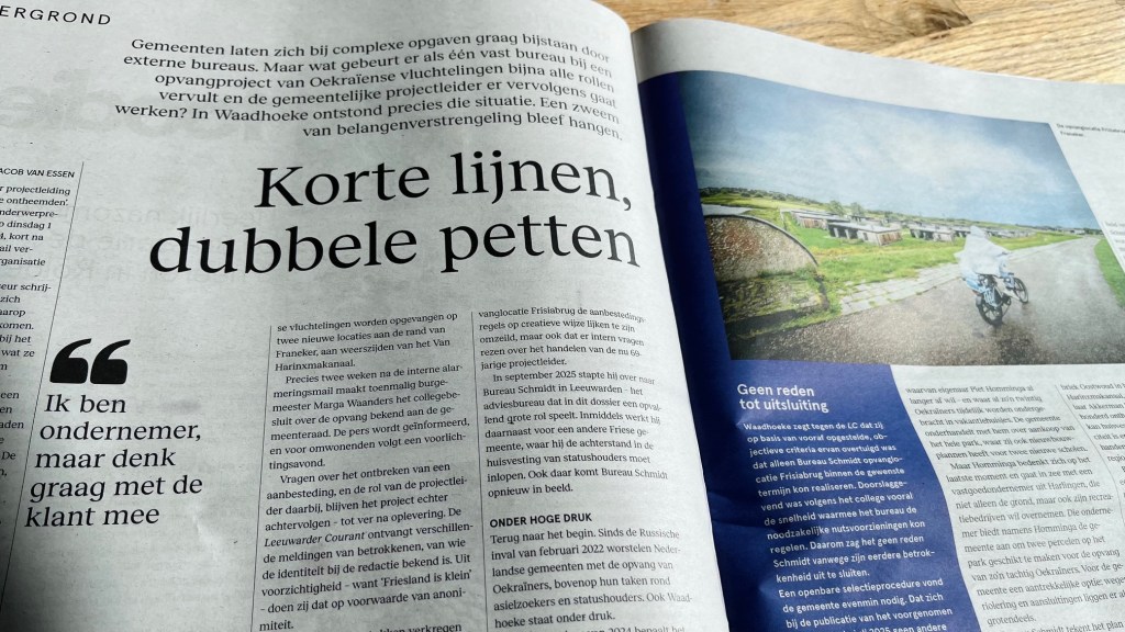 Korte lijnen, dubbele petten: hoe een Friese gemeente en een adviesbureau met elkaar verstrengeld raken